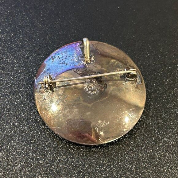 Sterling Silver Mexico Pendant Brooch Stamped SC Bull Fighter Pin Jewelry - Picture 6 of 10